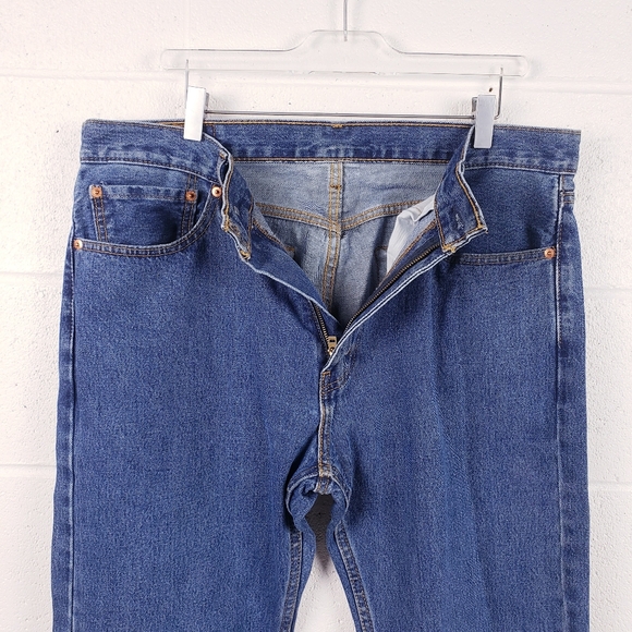 Levi's 505 Regular Stretch Jeans Straight Leg Light Wash Men's 36 x 32 - Picture 4 of 9